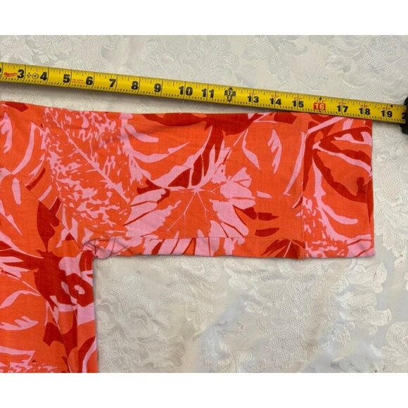 Soft Surroundings Med Tropical Palm Beaded Tunic Top Del Rio Orange resortwear - Picture 11 of 11